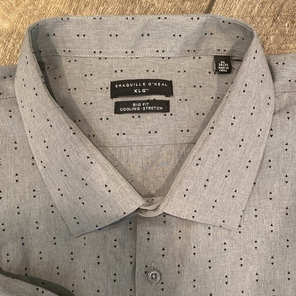 NWT Shaquille O'Neal Big Tall Button Down Long Sleeve Pattern Dress Shirt 4XLG - Picture 4 of 12